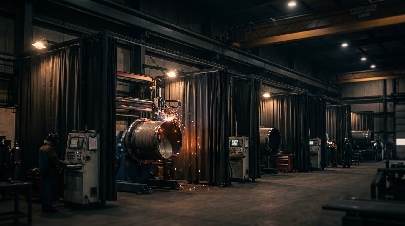 Vertical cladding cells inside the CRA Energy Solutions workshop